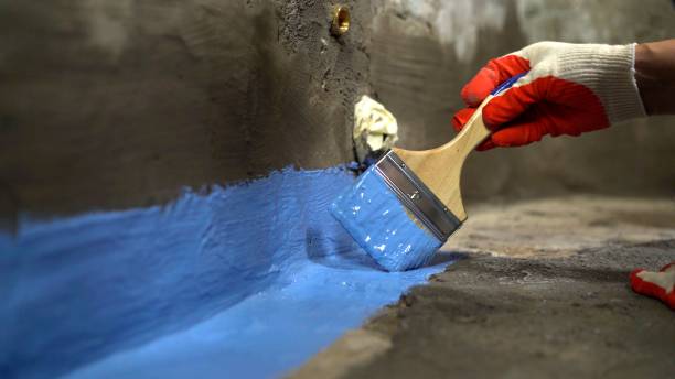 Commercial Waterproofing project at a Falmouth, VA business property by SJ Waterproofing Pros